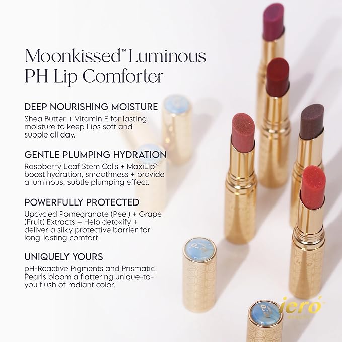 ieró Beauty Moonkissed Luminous PH Tinted Lip Balm w/Shea Butter & Vitamin E, Lip Care Moisturizer, Lip Plumper for Soft & Supple Lips, Paraben Free, Vegan, Sheer Coral w/Gold-Beige Shimmer-GlimoraGlow