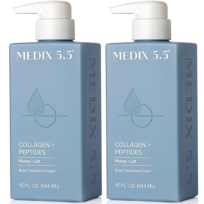 Medix 5.5 Collagen Cream Body Lotion & Face Lotion For Dry Skin & Wrinkles | Collagen Peptides Tightening Cream Body Moisturizers Helps Lift, Tighten, & Firm Skin | Skin Care Products | 2-Pack-GlimoraGlow