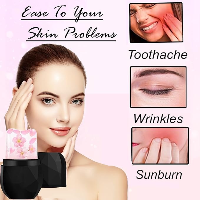 Ice Roller for Face and Eyes, Face Massager Use for Tighten & Double Skin Tone, Enhance Your Natural Glow with Ice Face Roller (Smoky Black)-GlimoraGlow