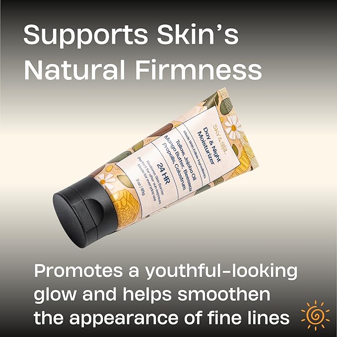 Everything Cream | 100% Grass Fed Beef Tallow Moisturizer for Face and Body | Day & Night Skincare | Safe Natural Edible-Grade Ingredients | After-Sun Care | All Skin Types | 3 oz-GlimoraGlow