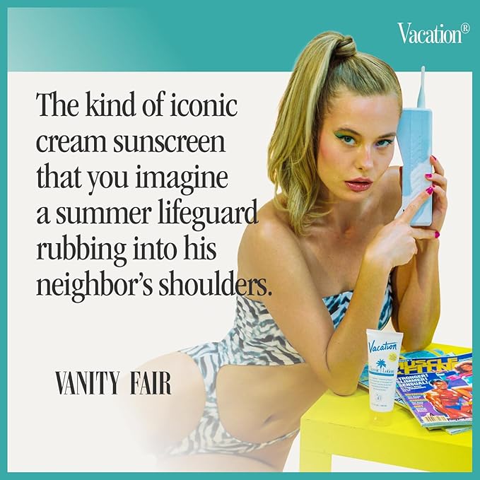 Vacation Classic Sunscreen Lotion SPF 30 & Air Freshener Bundle, Water-Resistant, Lightweight, Transparent on All Skin Tones, Dermatologist-Tested, Vegan, Travel Size, 3.4 Fl. Oz.-GlimoraGlow