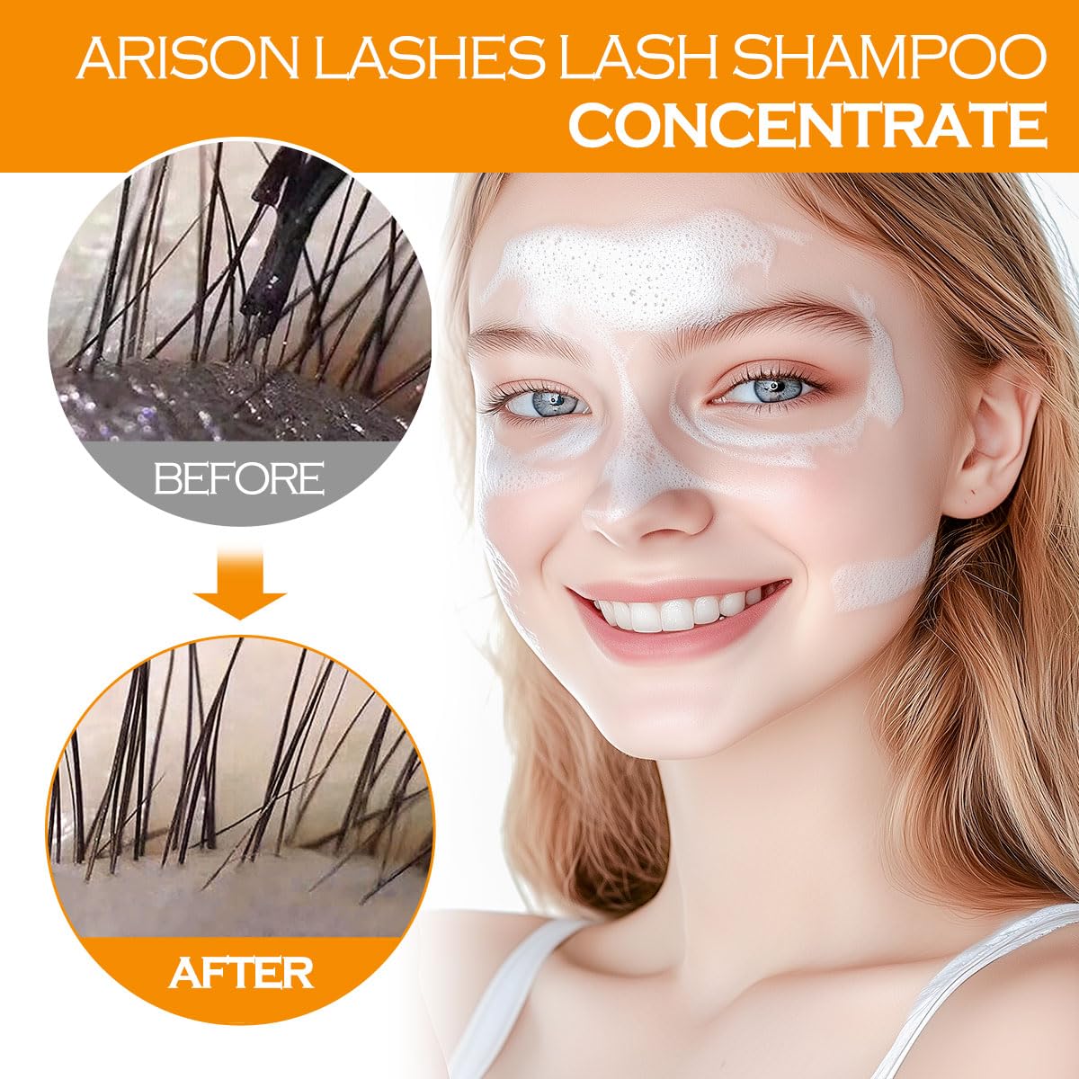 ARISON LASHES Lash Shampoo Concentrate for Lash Extensions 100ML Eyelash Cleanser Concentrate Oil-Free Eyelash Extension Shampoo with Salon Home Care(Turmeric)-GlimoraGlow