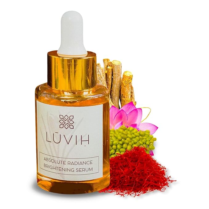 LUVIH Absolute Radiance Brightening Serum – Ayurvedic Dark Spot Corrector & Glow Serum for Women & Men – Nourishing Treatment for Dullness, Uneven Skin Tone & Sun-Stressed Skin – 30 mL-GlimoraGlow