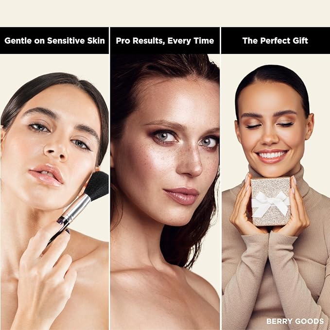 BERRY Blue Premium Makeup Brush Set – 12-Piece Professional Ultra-Soft Synthetic Brushes for Face & Eyes | Foundation, Powder, Blush, Concealer, Eyeshadow – Vegan, Cruelty-Free, Numbered, Travel Case-GlimoraGlow