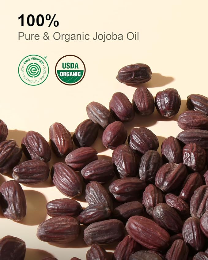 Yoken Organic Jojoba Oil Glass Bottle 16 fl oz, USDA Certified 100% Pure & Natural Jojoba Oil for Hair, Skin & Face, Cold Pressed Unrefined Hexane Free, Deeply Moisturizing Body Serum for Gua Sha-GlimoraGlow