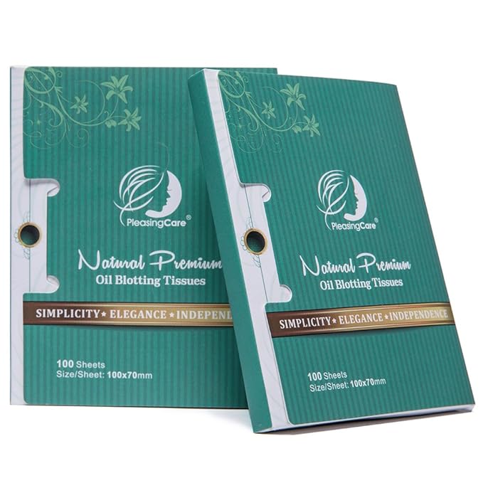 Premium Facial Oil Blotting Paper, 200 Counts - Natural Bamboo Charcoal Face Blotting Sheets, Easy Take Out Design - Top Handy Oil Absorbing Tissues - Oily Skin Care or Make Up Must Have!-GlimoraGlow