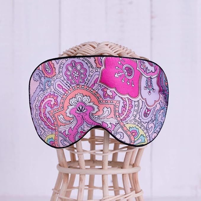 100% Pure Silk Eye Mask Sleep Eye Mask Eye Cover Eyeshade Sleeping Eye Mask Printed Colors (#12)-GlimoraGlow