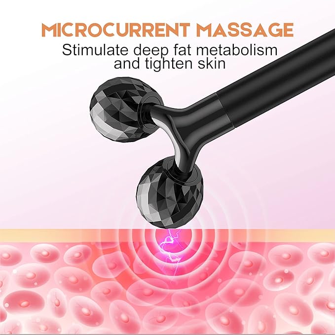 2-IN-1 Beauty Bar Electric Face Massager, 3D Roller and T Shape Arm Eye Nose Head Massager Facial Roller Massager Kit Skin Care Tools-GlimoraGlow