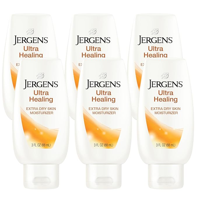 Jergens Ultra Healing Moisturizer for Dry Skin, Hand and Body Lotion, with Hydralucence Blend, Vitamins C, E and B5, 3 Oz, Pack of 8-GlimoraGlow
