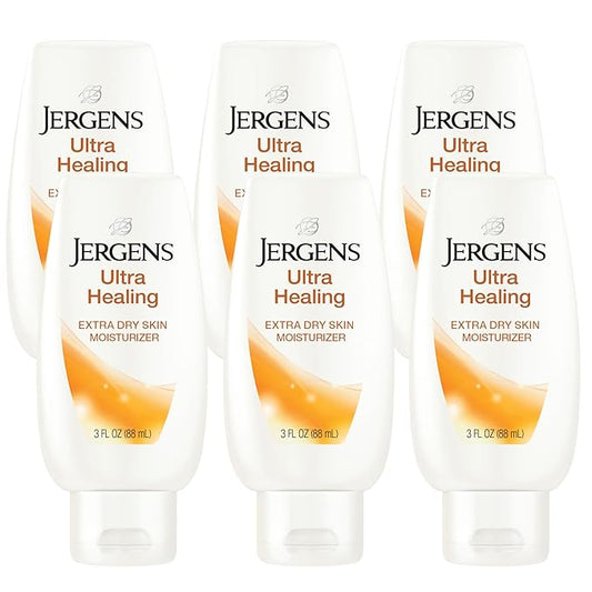 Jergens Ultra Healing Moisturizer for Dry Skin, Hand and Body Lotion, with Hydralucence Blend, Vitamins C, E and B5, 3 Oz, Pack of 8-GlimoraGlow