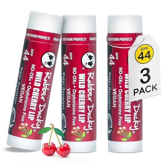 Rubber Ducky | Lip Sunscreen, Lip Balm with SPF 44, Water Resistant Sunscreen Lip Balm | Vegan, Untinted, Cherry Flavor, with Vitamin E | All Season - Broad Spectrum Sunscreen for Lips-GlimoraGlow