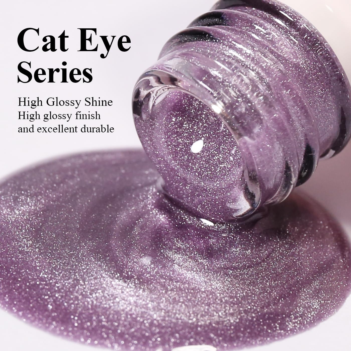 Imtiti Cat Eye Gel Nail Polish, Light Purple Holographic Magnetic Crystal Nail Gel Polish With Magnet Glittery Galaxy Spring Summer Kit Soak Off UV Led 10ML-GlimoraGlow