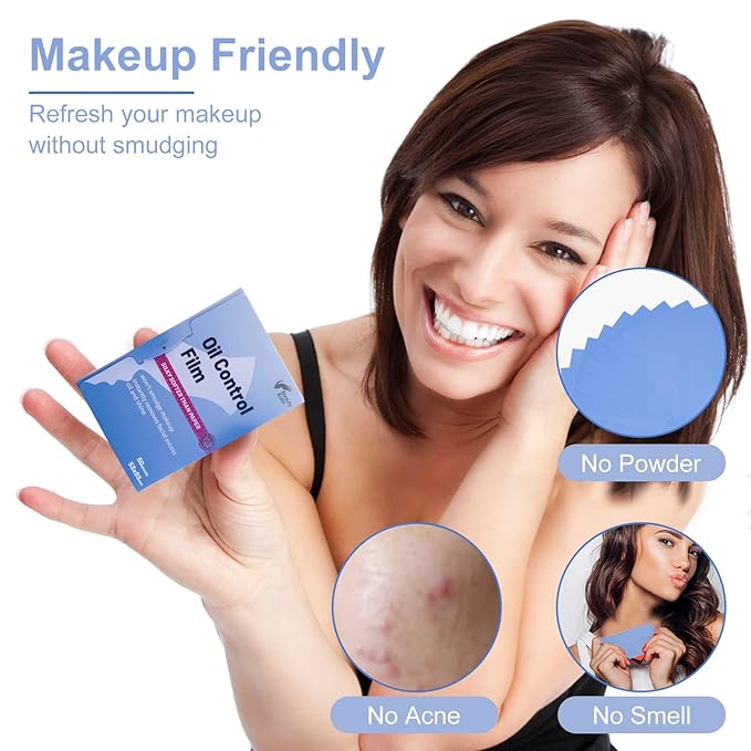 Great Absorbent Oil Blotting Sheets for Face - 10% Larger Oil Control Film 4pk/200 Makeup Friendly Blotting Paper for Oily Skin, High-Performance, Tear-proof Oil Absorbing Tissues-GlimoraGlow