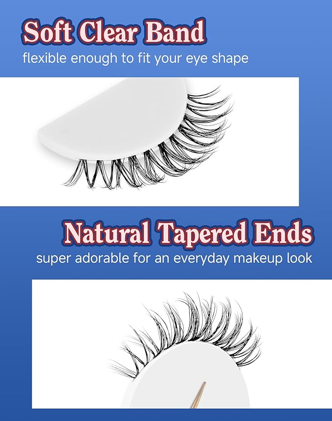 Lashes Wispy Short Eyelashes Natural Look False Eyelashes Strip Eye Lash Soft Lashes Fluffy Pack 7 Pairs Everyday Lash SF-03-GlimoraGlow