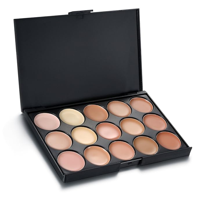 15 Colors Cream Foundation & Contour Palette, Professional Makeup Set, Multifunctional Concealer, Natural Finish, Full Coverage, All Skin Types, Unisex, Includes Storage Bag-GlimoraGlow