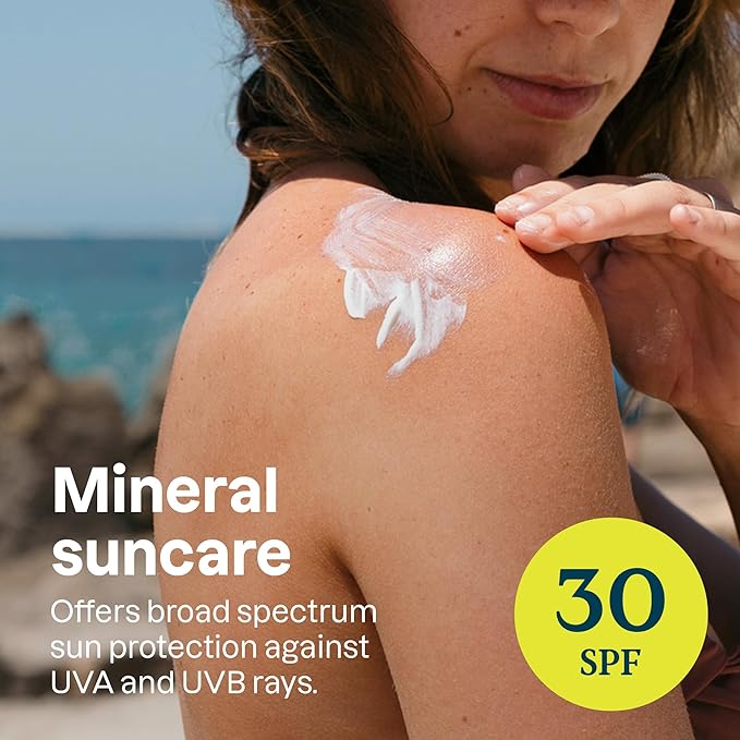 ATTITUDE Mineral Sunscreen for Sensitive Skin, EWG Verified, Broad Spectrum UVA/UVB, Dermatologically Tested, Plant and Mineral-Based Formula, Vegan, SPF 30, Unscented, 5.2 Oz-GlimoraGlow