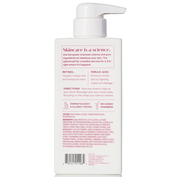 MEDIX Fragrance Free Retinol Body Lotion Crepey Skin Care Treatment | Firming Body & Face Moisturizer | Anti Aging Retinol Cream For Face Targets Loose Crepe Skin, Wrinkles, & Fine Lines, 15 Fl Oz-GlimoraGlow