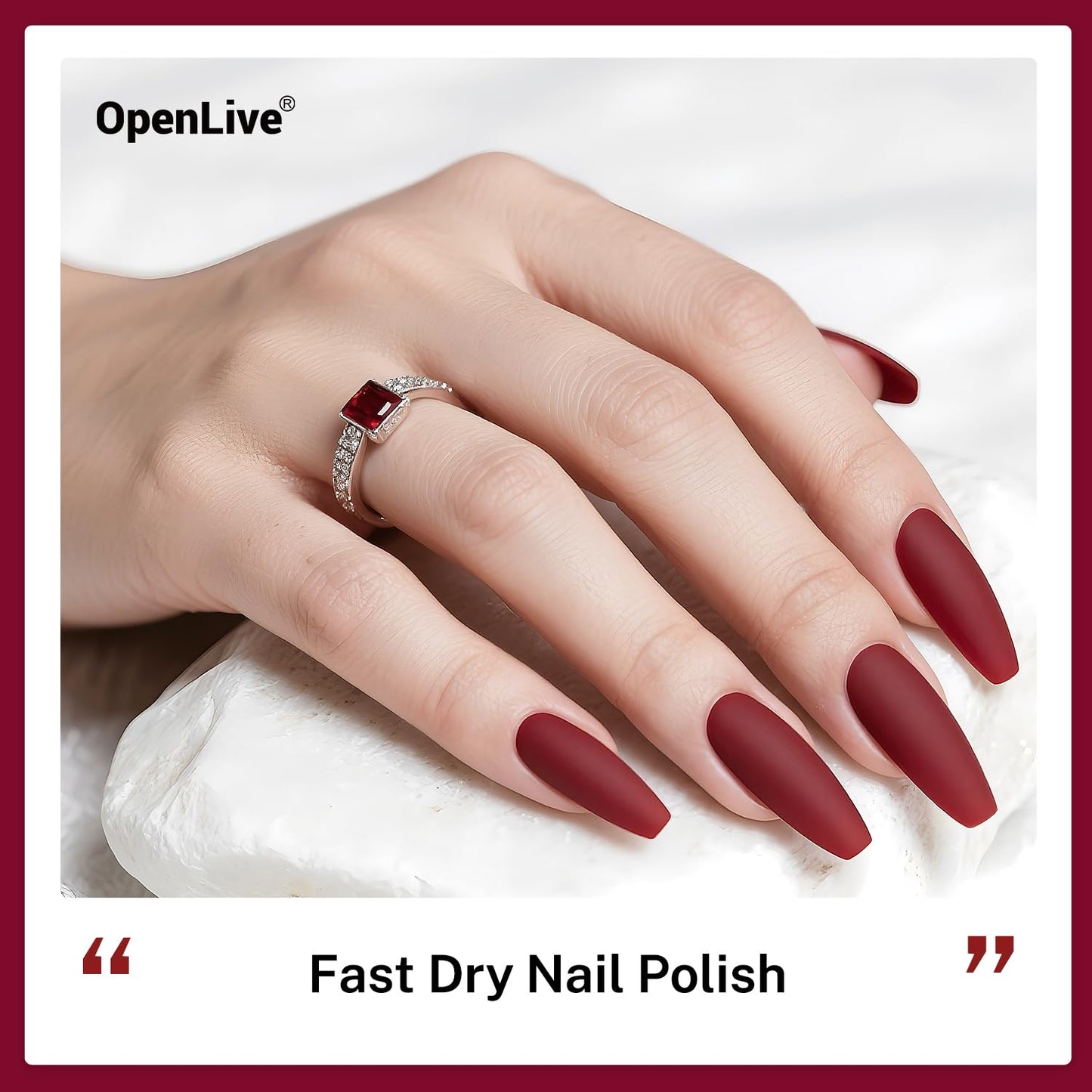 16.5ml Dark Red Nail Polish Large Volume Quick Dry Nail Polish, Long Lasting Shine, Fingernail Toenail Nail Art DIY Home Travel Nail Art Gift-GlimoraGlow