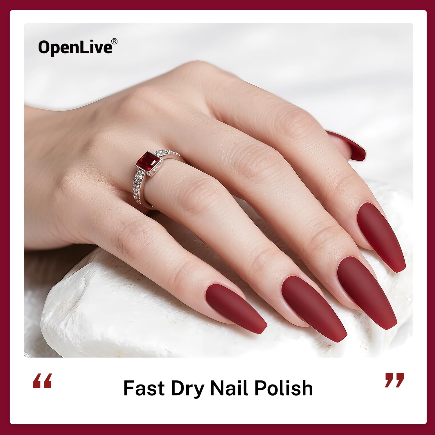 16.5ml Dark Red Nail Polish Large Volume Quick Dry Nail Polish, Long Lasting Shine, Fingernail Toenail Nail Art DIY Home Travel Nail Art Gift-GlimoraGlow