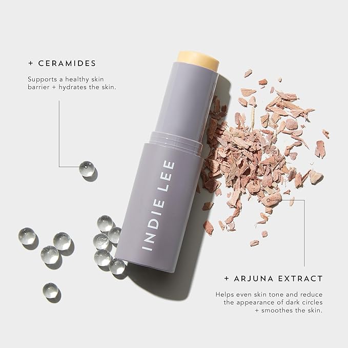 Indie Lee Hints Hydrastick - Color Correcting Highlighter Stick with Ceramides & Arjuna Extract - Even Skin Tone, Blur Redness & Discoloration, Add Shine - Hydrating Stick for Glowing Skin (8g)-GlimoraGlow