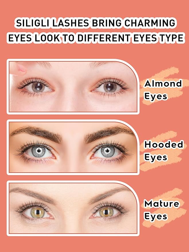 Lashes Wispy False Eyelashes Cat Eye Lashes Natural Look 3D Volume Fake Eyelashes Thin Band Lashes 12mm Natural Eye Lashes C Curl Siligli Lashes Pack 10 Pair-GlimoraGlow