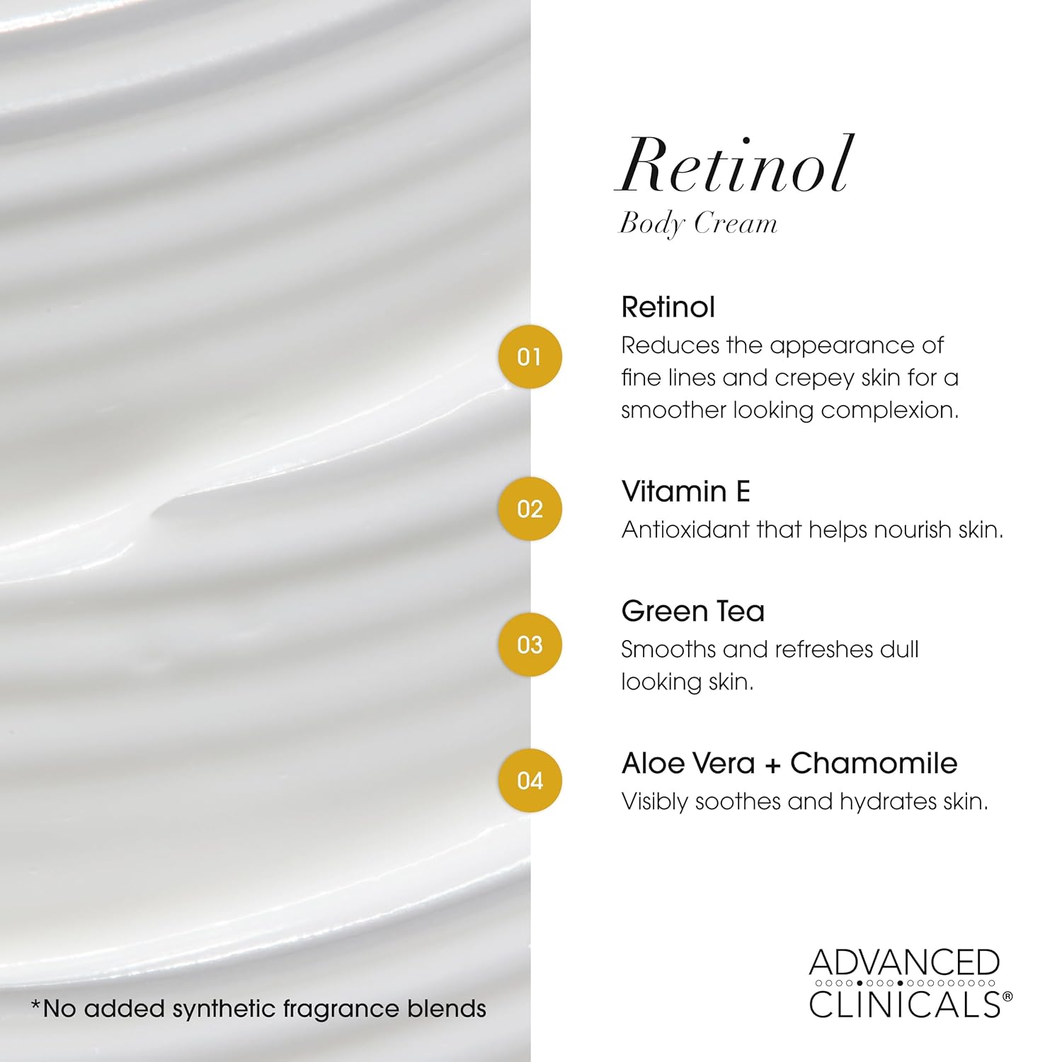 Advanced Clinicals Retinol Body Lotion & Face Moisturizer | Anti Aging Skin Care Retinol Body Cream For Women & Men Improves Appearance Of Fine Lines, Wrinkles, & Look Of Crepey Skin, W/Travel Size-GlimoraGlow
