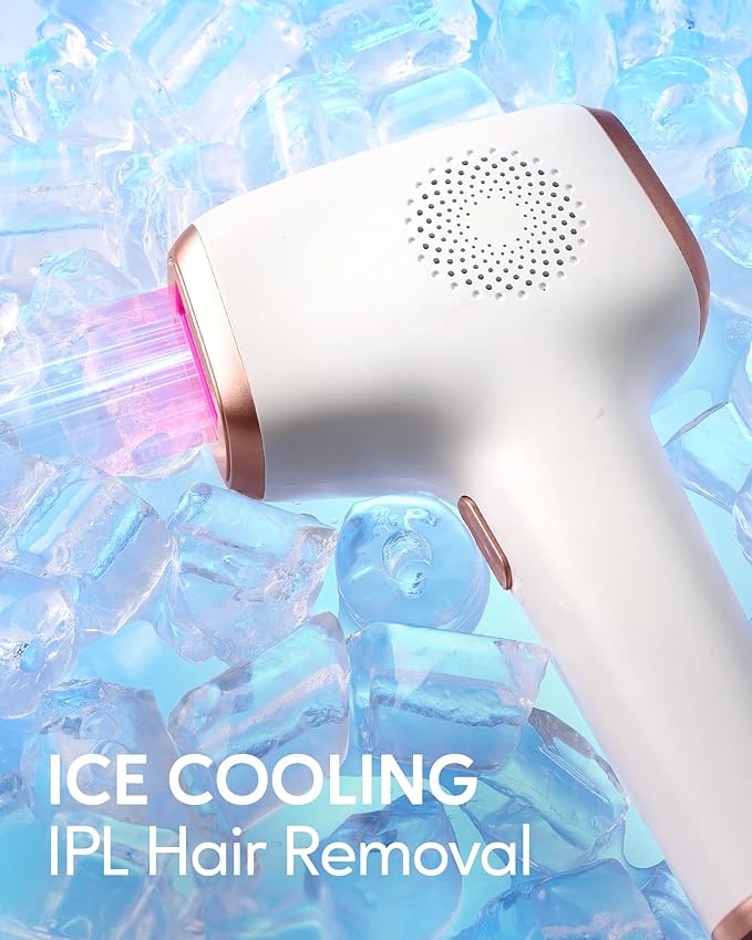 INNZA IPL Hair Removal with Ice Cooling Care Function for Women,Long-Lasting Results,999,999 Flashes Painless IPL Hair Remover, Hair Removal Device for Armpits Legs Arms Bikini Line-GlimoraGlow