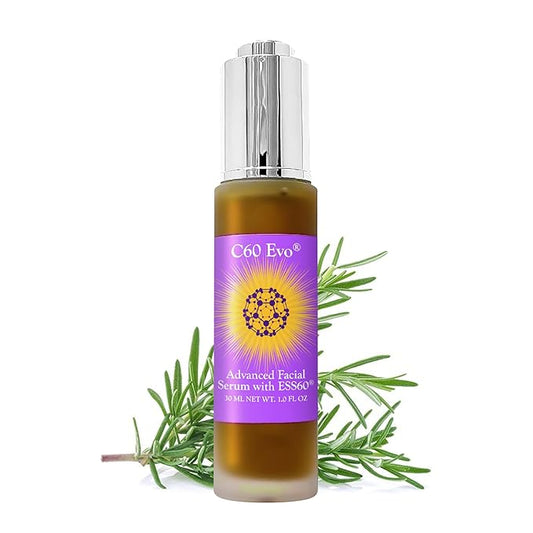Advanced Facial Serum, Natural Serums for Skin Care with Pure C60 ESS60, Deeply Nourishing and Age-Defying Serum for Face, Facial Serum Infused with 21 Natural and Vegan Ingredients, 1 oz-GlimoraGlow