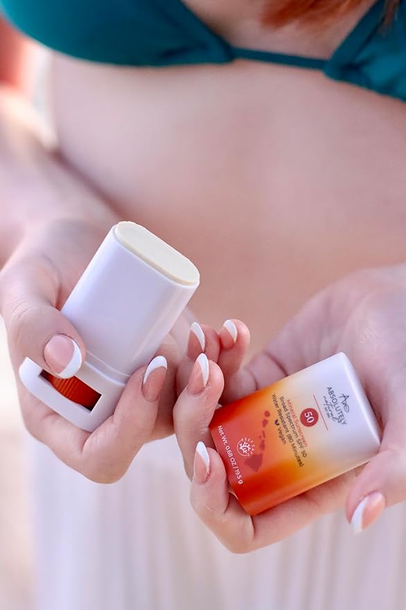 SPF 50 Mineral Sunscreen Stick with Rose Hips Oil, Cruelty Free and Reef Safe, Vegan Blend for Face and Body, Made in USA-GlimoraGlow