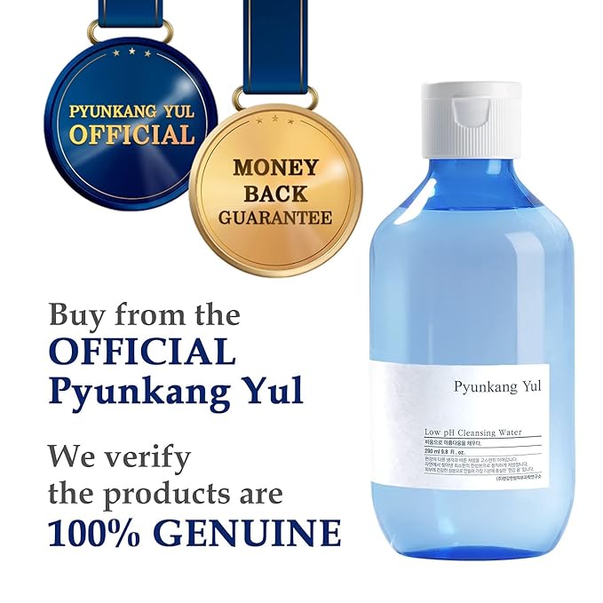 Pyunkang Yul PKY Low pH Cleansing Water Makeup Remover Face Cleanser with Witch Hazel and AHA - Cica, Tea Tree Extract Natural Ingredients Ceramide Micellar Water 9.8 Fl Oz-GlimoraGlow