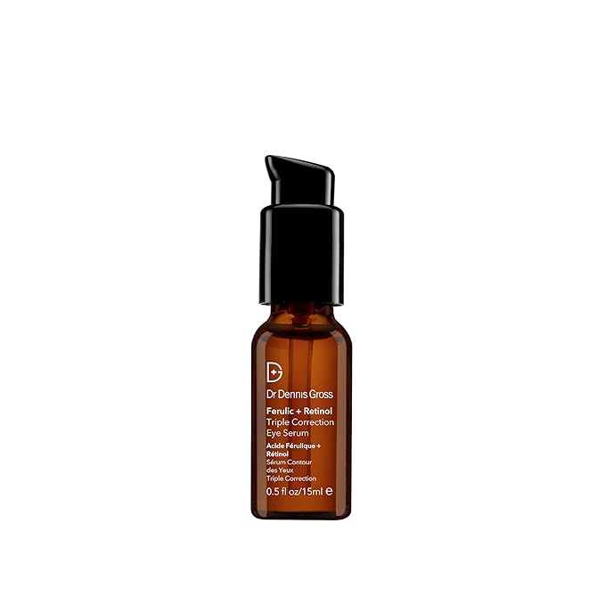 Dr. Dennis Gross Ferulic + Retinol Triple Correction Eye Serum: for Wrinkles, Loss of Elasticity, and Rough Texture, 0.5 fl oz-GlimoraGlow