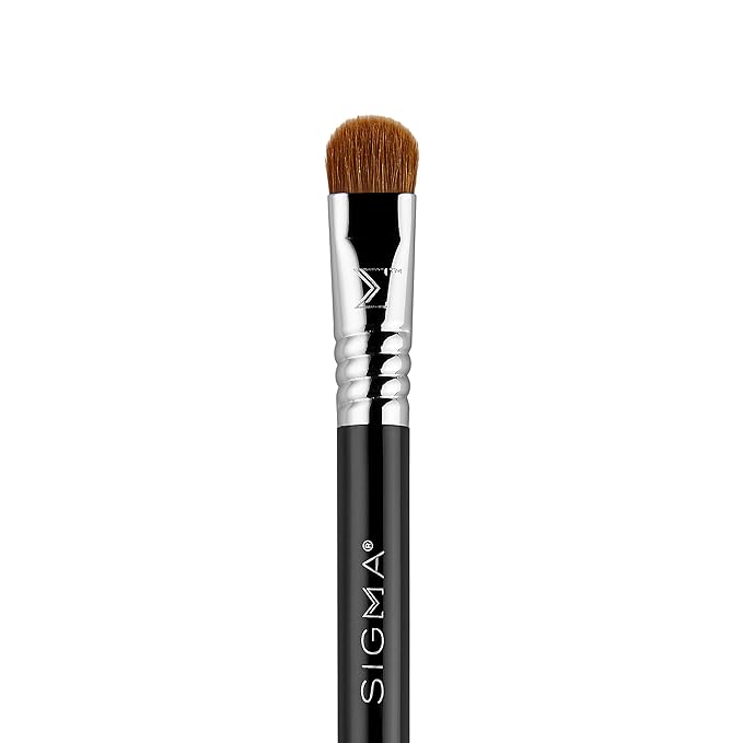 Sigma Beauty Travel Essential Trio - Makeup Brush Set for Foundation Powder Eyeshadow - 3 Tool Brushes with Brush Tin Holder - Skin Safe, Vegan Makeup Brushes for Travel - Black-GlimoraGlow