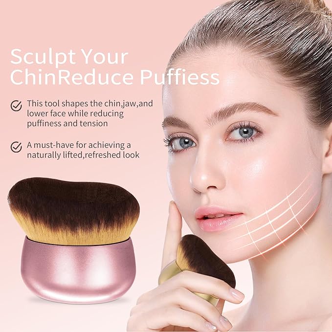 Extra Large Body Makeup Brush For Self Tanner,Leg Makeup &Bronzer Blend,75 mm Wide-headed Kabuki Brush Provides More Even& Pretty Application, Sunscreen Face&Back Makeup Brush,Wet&Dry Use-Matte (Gold)-GlimoraGlow