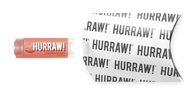 Hurraw! Grapefruit Lip Balm: Organic, Certified Vegan, Cruelty and Gluten Free. Non-GMO, 100% Natural Ingredients. Bee, Shea, Soy and Palm Free. Made in USA-GlimoraGlow