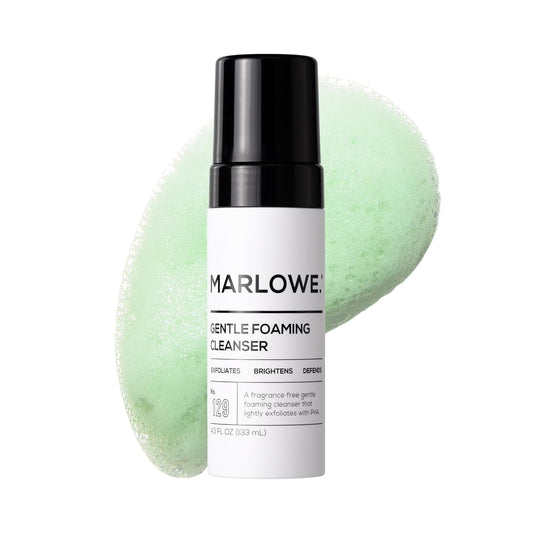 MARLOWE. No. 129 Gentle Foaming Facial Cleanser 4.5 Oz, Exfoliating, Brightening & Protective Daily Mens Face Wash with PHA, Natural Green Tea Extracts & Antioxidants, Unscented & Vegan-GlimoraGlow