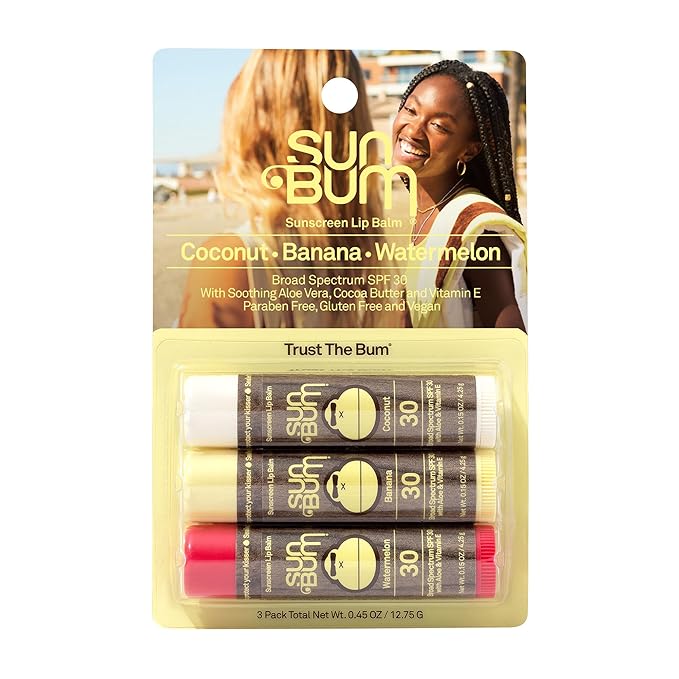 Sun Bum SPF 30 Sunscreen Lip Balm | Vegan and Cruelty Free Broad Spectrum UVA/UVB Lip Care with Aloe and Vitamin E for Moisturized Lips | Variety Pack |.15 oz-GlimoraGlow