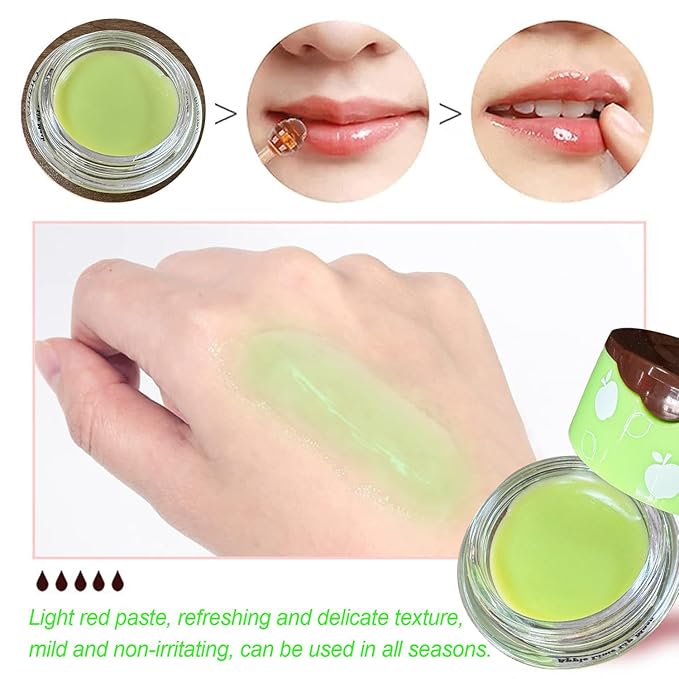 1PCS Lip Balm Honey Lip Balm, Honey Pot Lip Balm Sleeping Lip Mask with Brush, Hydrating & Prevention Dry and Cracked, Lip Scrubs Exfoliator & Moisturizer-GlimoraGlow