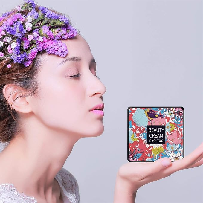 2 Pack Mushroom Head Air Cushion CC Cream Foundation,Beauty Cream EXO TOO Moisturizing BB Cream, Long Lasting Matte Concealer with 2PCS Mushroom Head Sponges (Natural)-GlimoraGlow