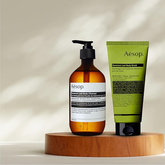 Aesop Geranium Leaf Body Cleanser + Scrub | 16.9 oz + 6.2 oz-GlimoraGlow