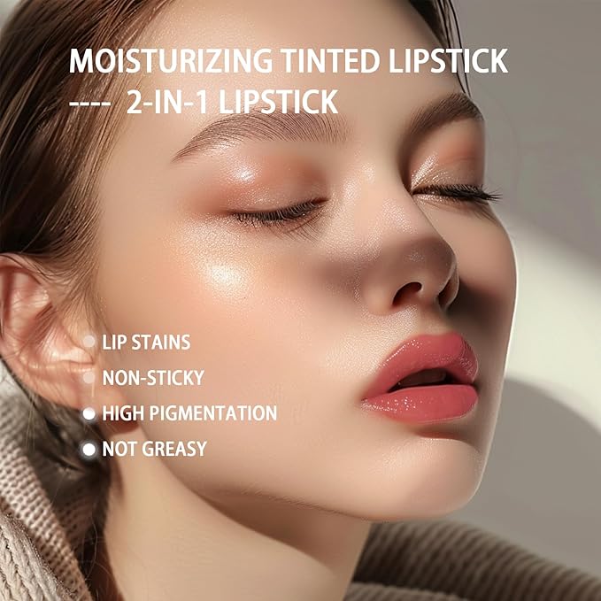 Hydrating Tined Lip Blams - Moisturizing High Pigmented Lip Blam Stick Care Plumping Glossy Finish for Dry Lips for Women-GlimoraGlow