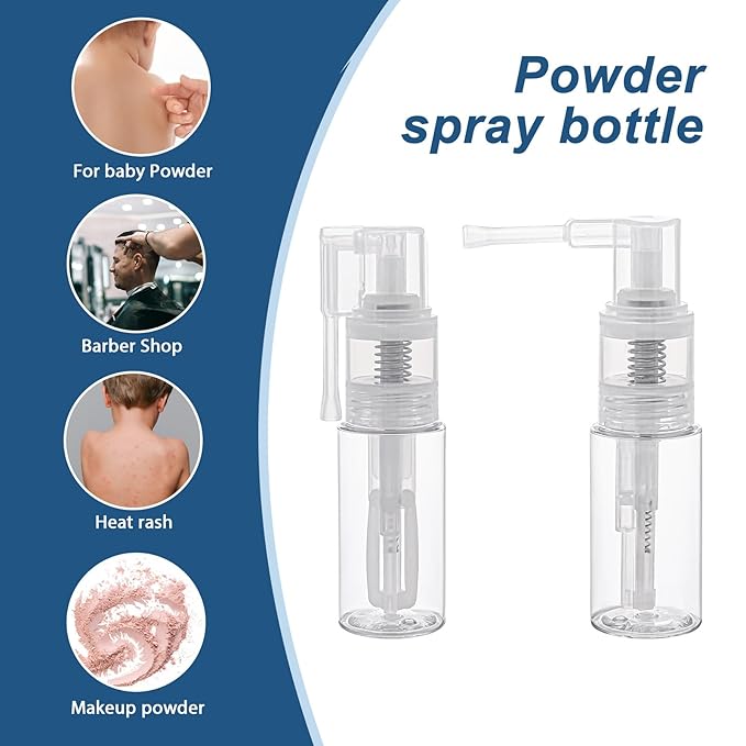 2 Pcs Empty Powder Spray Bottle, Cake Glitter Spray Bottle, Makeup Powder Spray Bottle, Barber Spray Bottle, Dry Powder Spray Bottle for Makeup Powder, Dusting, Glitter, Dry Cleaning Powder, Crafts-GlimoraGlow