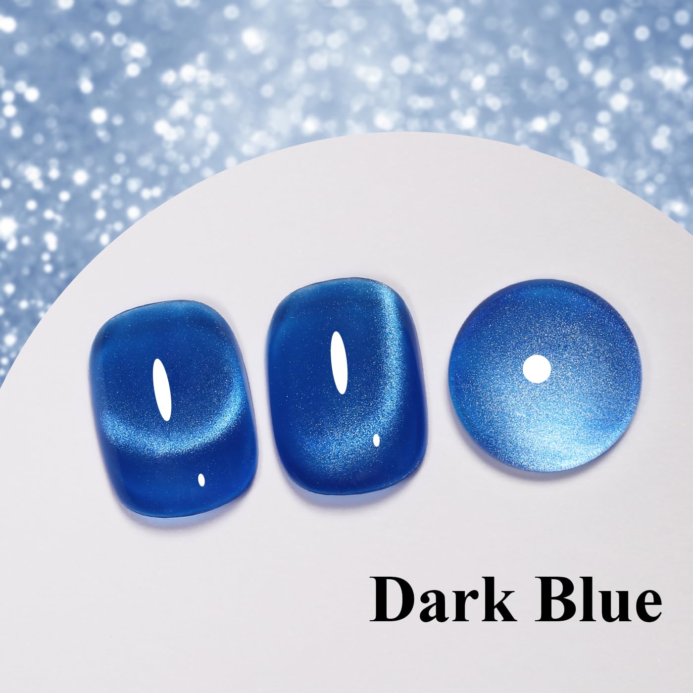 Imtiti Cat Eye Gel Nail Polish, Dark Blue Holographic Magnetic Crystal Nail Gel Polish With Magnet Glittery Galaxy Spring Summer Kit Soak Off UV Led 10ML-GlimoraGlow