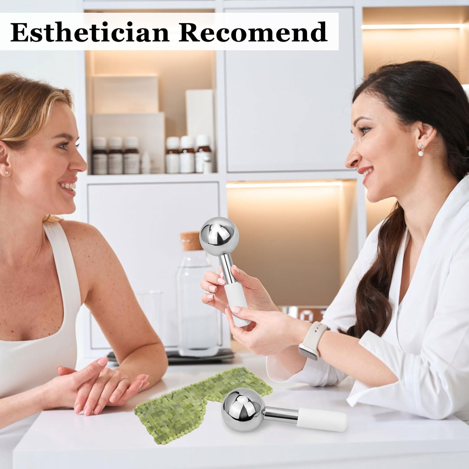 Ice Globes for Face & Eyes - Unbreakless Stainless Steel Cryo Sticks Facial Massage Tools Cold Therapy Cooling Globes to Reduce Puffiness, Wrinkles, Dark Circles Spa & Esthetician Supplies-GlimoraGlow