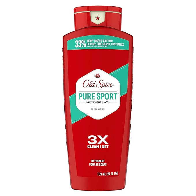 Old Spice Body Wash for Men, High Endurance Pure Sport, 24 Fl Oz (Pack Of 4)-GlimoraGlow