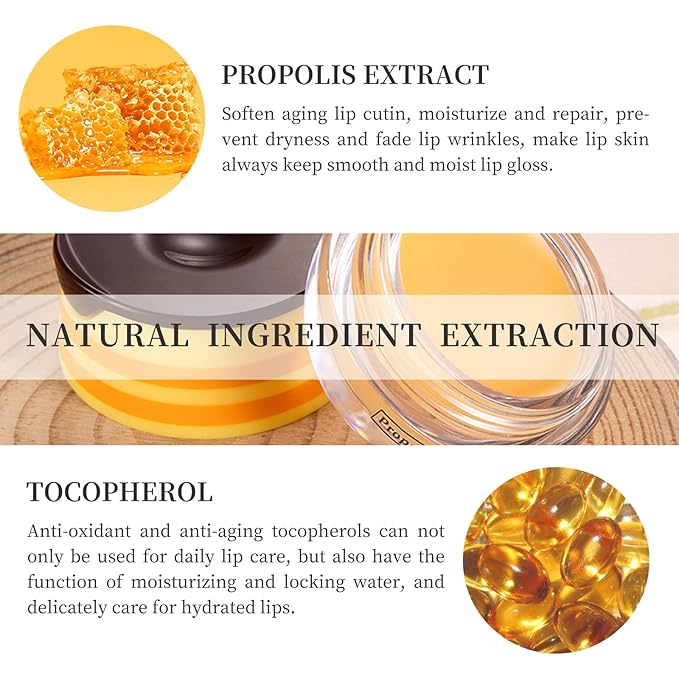 2 PCS Bee Honey Lip Balm Honey Pot, Bee Honey Lip Mask, Reduces Lip Lines, Hydrate & Moisturizing Lip Skin Care, Prevention Dry Cracked Lips, Bee Honey Lip Balm for Lip Repair Treatment-GlimoraGlow
