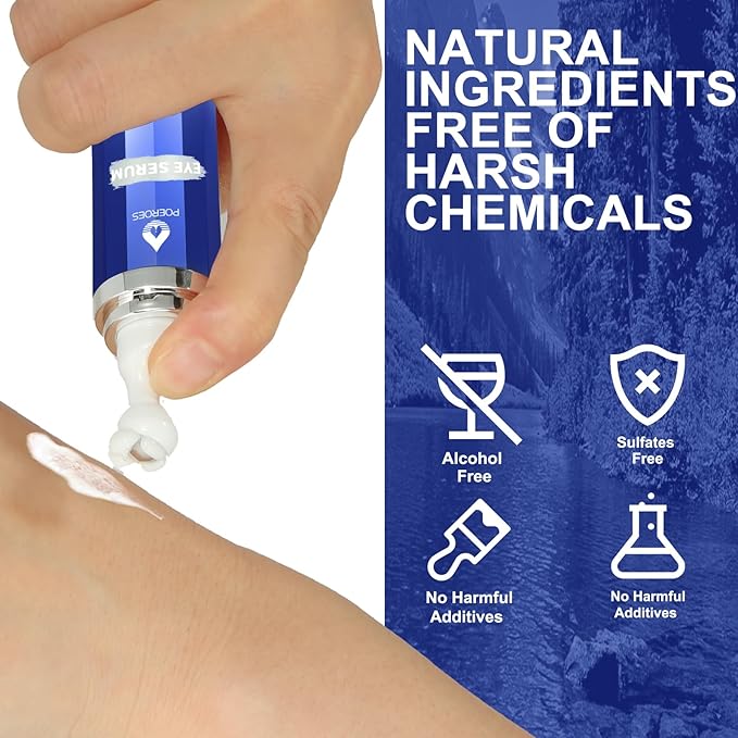 Under Eye Cream with 8% Caffeine & Retinol | Hyaluronic Acid, Niacinamide & Peptides | Eye Roller for Puffy Eyes, Dark Circles & Wrinkles | 2 fl. oz.…-GlimoraGlow