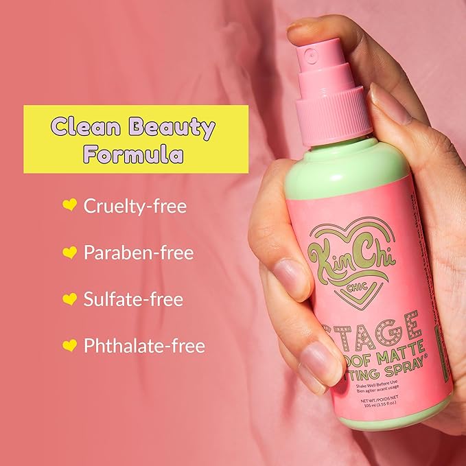 Kimchi Chic Beauty Stage Proof Matte Setting Spray, Makeup Finishing Mist and Fixative for All Skin Types, 3.55 fl oz-GlimoraGlow