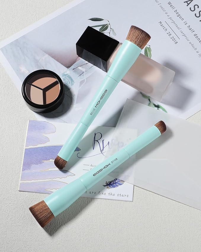 EIGSHOW Foundation and Concealer Brush, Dual Ended Makeup Brush For Flawless Foundation Coverage, Under Eye Concealer, Vegan & Cruelty-free (D110B)-GlimoraGlow