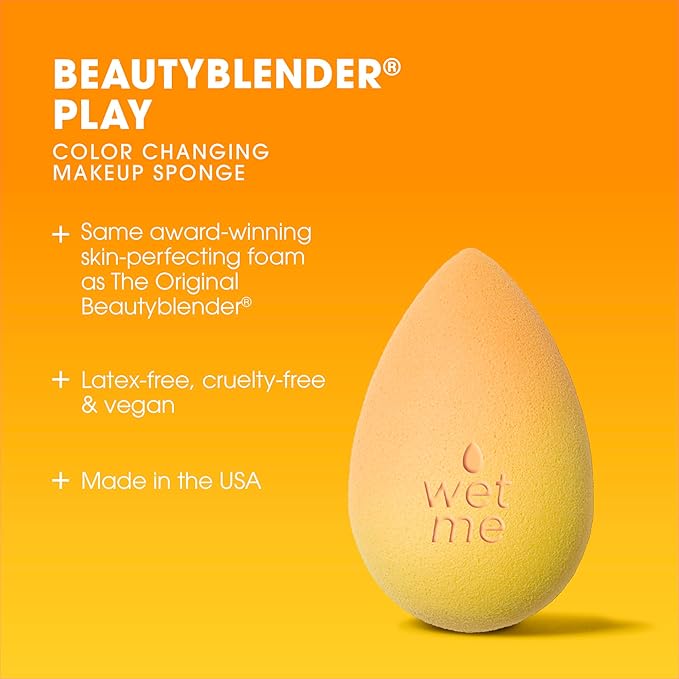 Beautyblender® | Beam Color Changing Beauty Blender Makeup Sponge, Super-Soft Foam Easily Blends Foundations & Creams, Made in USA, Reusable, Washable, Streak Free Application, Heat Activated-GlimoraGlow