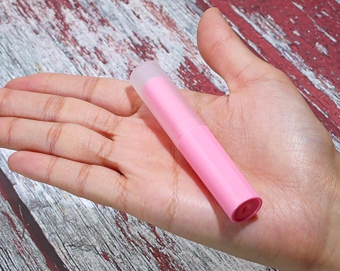 0.14oz Empty Flavored Lip Balm Container Tubes Plastic Homemade Moisturizing Lip Stick with Caps Bulk Fit for Women Adult DIY Making Supplies, 25 Count (Rose Pink)-GlimoraGlow